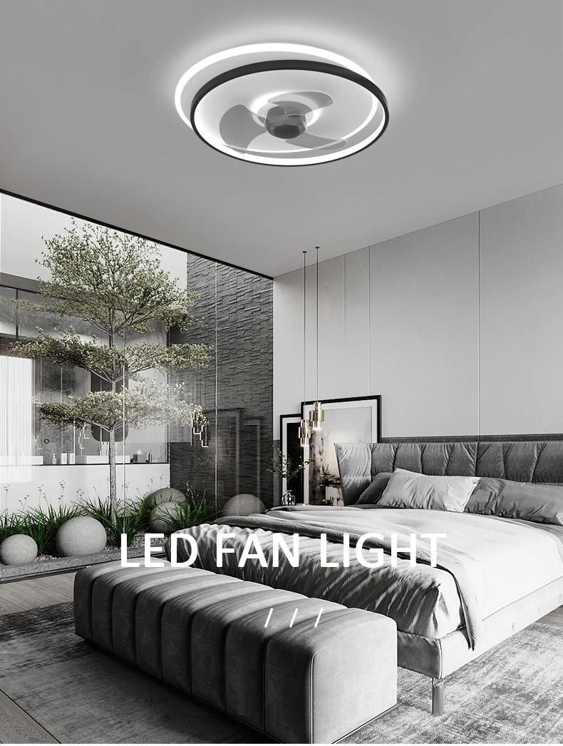 2022 New Nordic Light Luxury Restaurant Study Bedroom LED Ceiling Fans with Lights