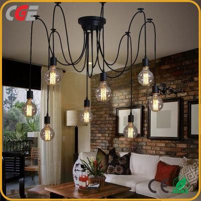 Industrial Pendant Lighting Adjustable DIY Vintage Style Spider Semi 12 Heads Ceiling Light