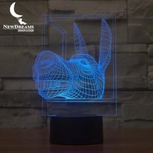 Cheap Price 3D Animal Donkey Colorful USB LED Night Light