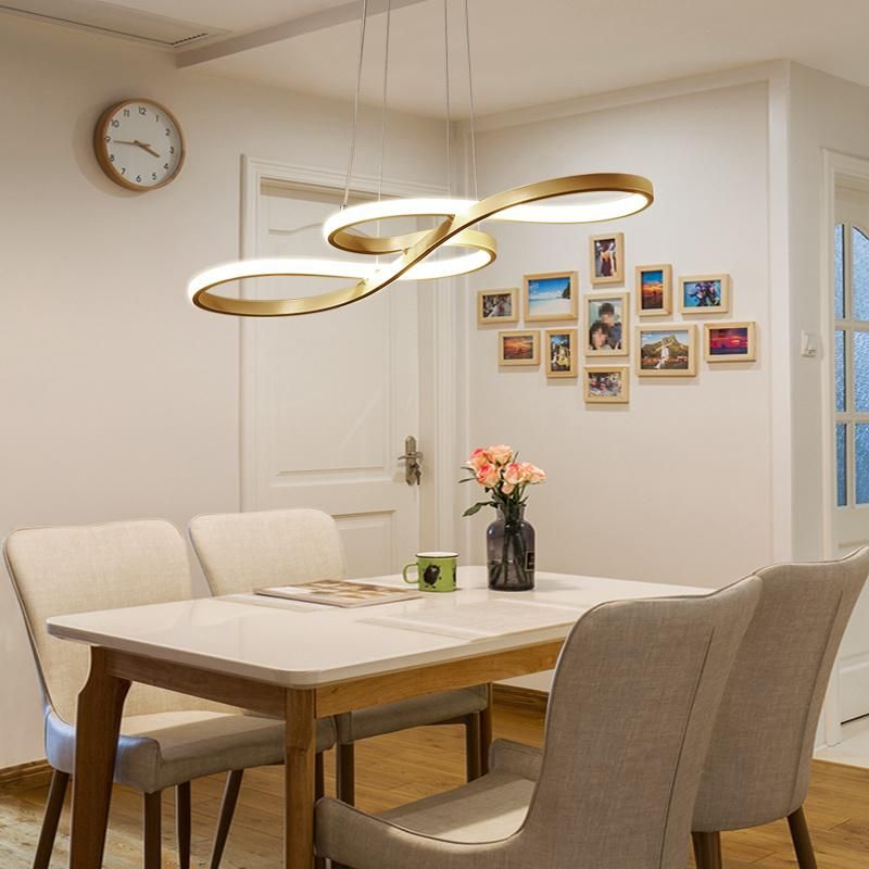 2022 Modern Color Change Golden Deco Acrylic LED Dining Room Pendant Lights Chandelier