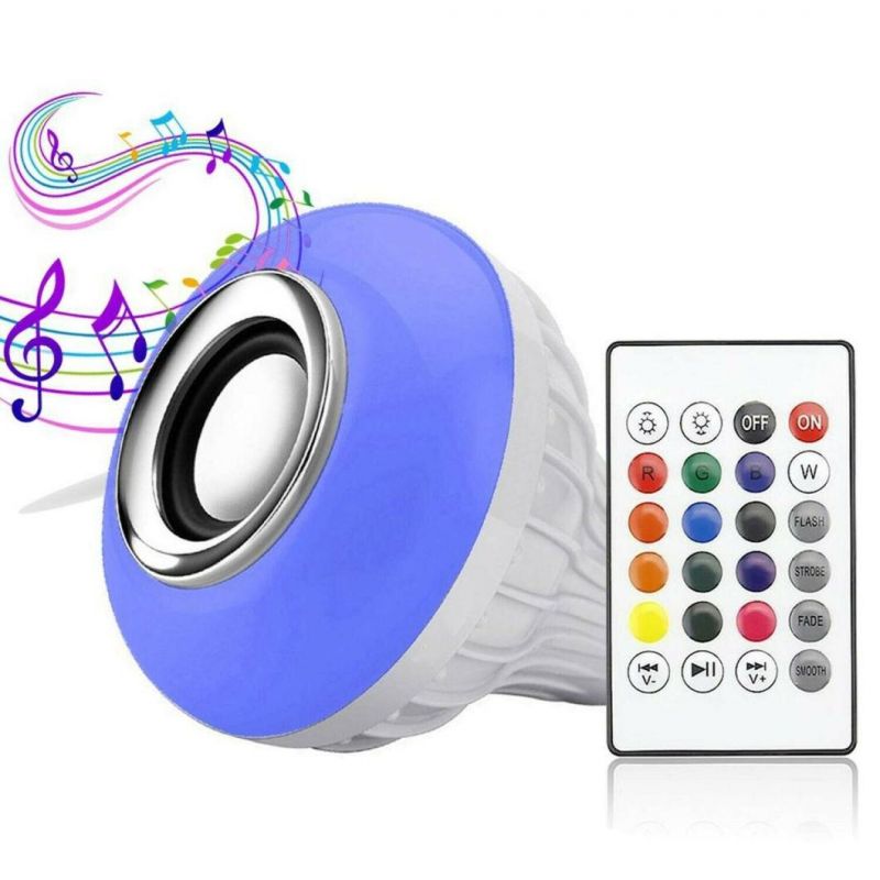 12W RGBW Speaker Remote Bluetooth Colorful LED Stage Music Bulb