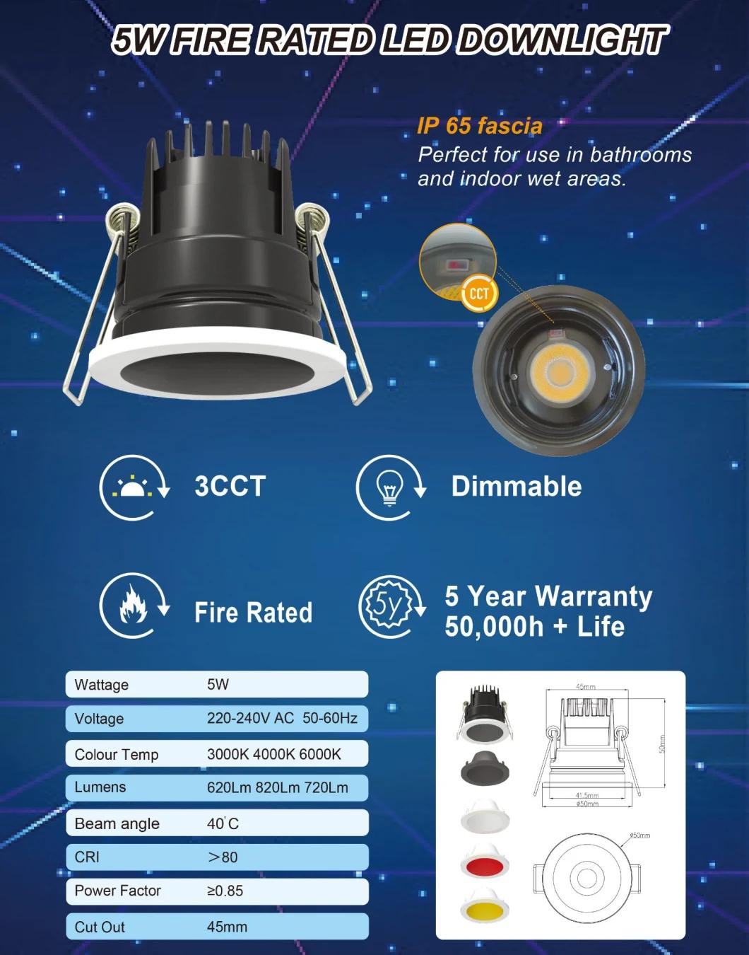 Recessed Indoor COB Downlight IP65 CCT Dimmable