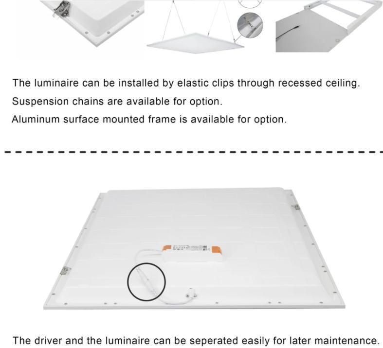 600X600mm 40W 36W Aluminum Frame LED Ceiling Panel Light