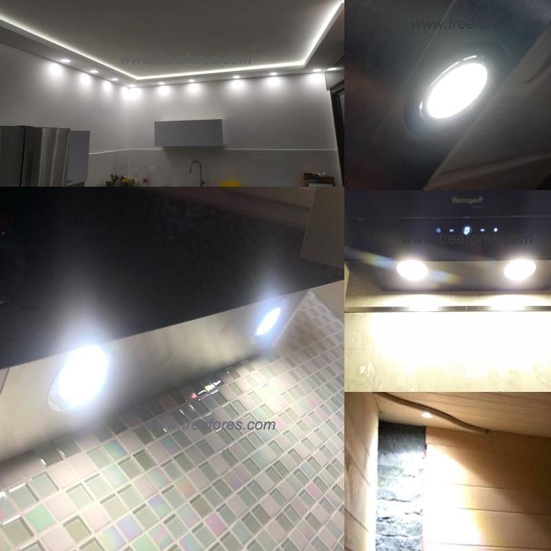 Mini Round 12V 3W Conceal Installation LED Under Cabinet Closet Lights Wine Cabinet Bookcase Motor Homes Lamp