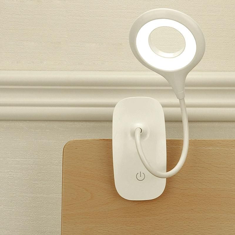 USB Rechargeable Slick Touch Control LED Clip on Book Reading Light