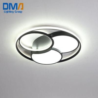 2022 New Design Round Acrylic Metal Dining Remote Control Warm White LED Ceiling Lamp for Bedroom