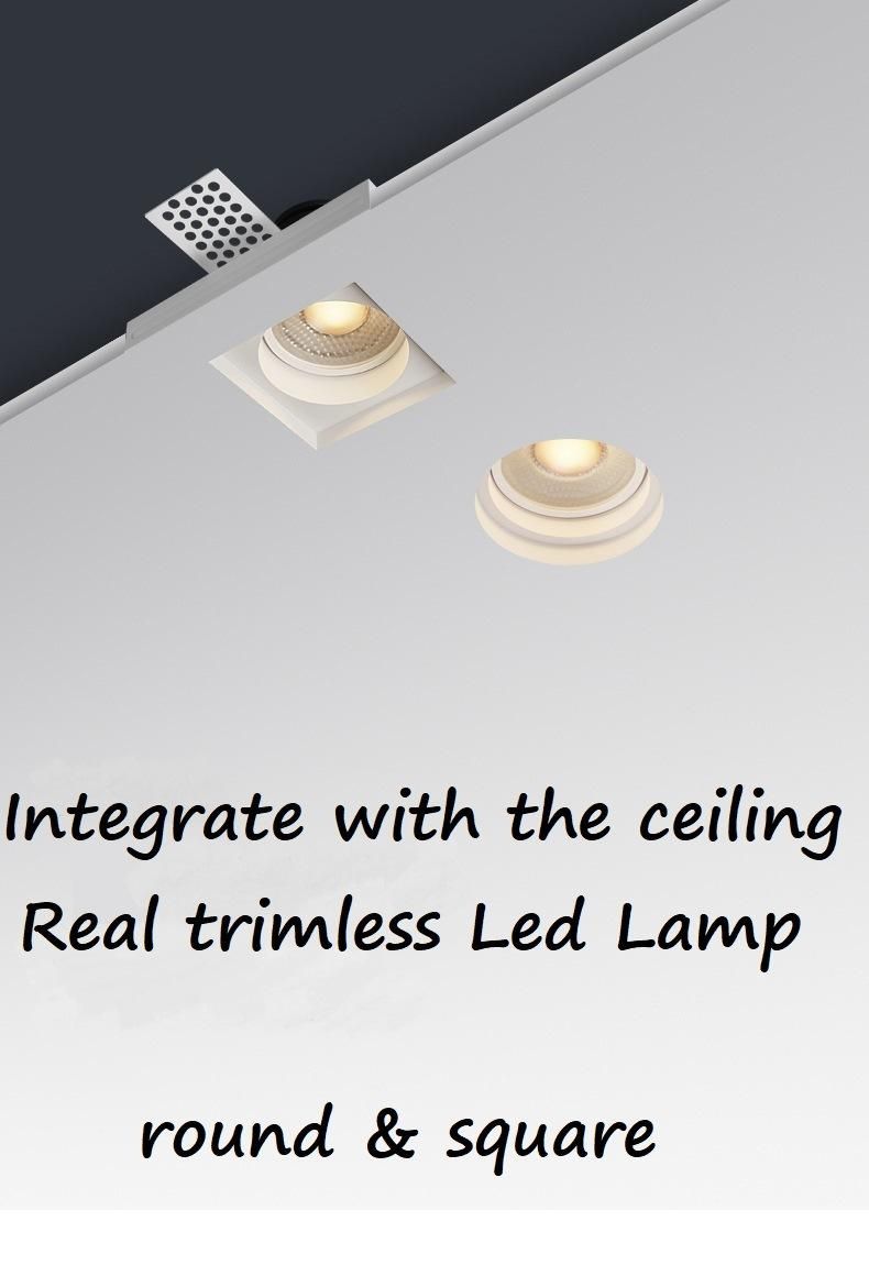 Retrofit Recessed Epistar LED GU10 Spot Lights Trimless COB Ceiling LED Downlight 15/24/36 Degree