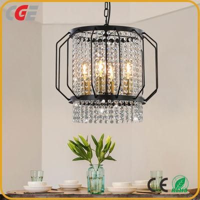 North America Crystal Chandelier Modern Hanging Pendant Light Decorative Metal Shade Pendant Lamp