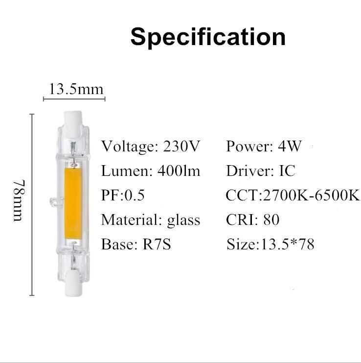 Energy Saving Lamp R7s Base High Lumen LED Light 5W