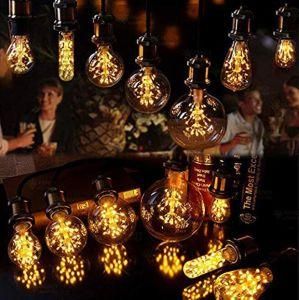 Vintage Dimmable Clear Glass Romantic Decorative 1.5W E26/E27 Base Squirrel Cage Filament Bulbs for Patio Garden Wedding Party Christmas