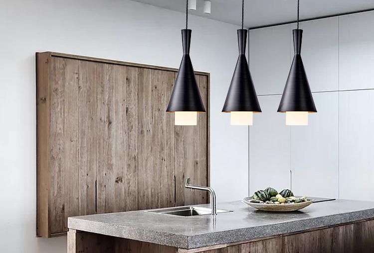 Modern Black Aluminium LED Hanging Pendant Lamp Lighting for Hotel Bar, Kitchen, Dinging Room