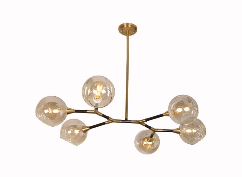 Masivel Lighting Indoor Decorative Modern Pendant Light with Glass E14 Bulb Chandelier Light