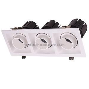 10W*3-12W*3 Indoor Ceiling LED Multiple Grille Spot Light High Quality Downlight for Apparel Shop, Dining Room, Art Museum