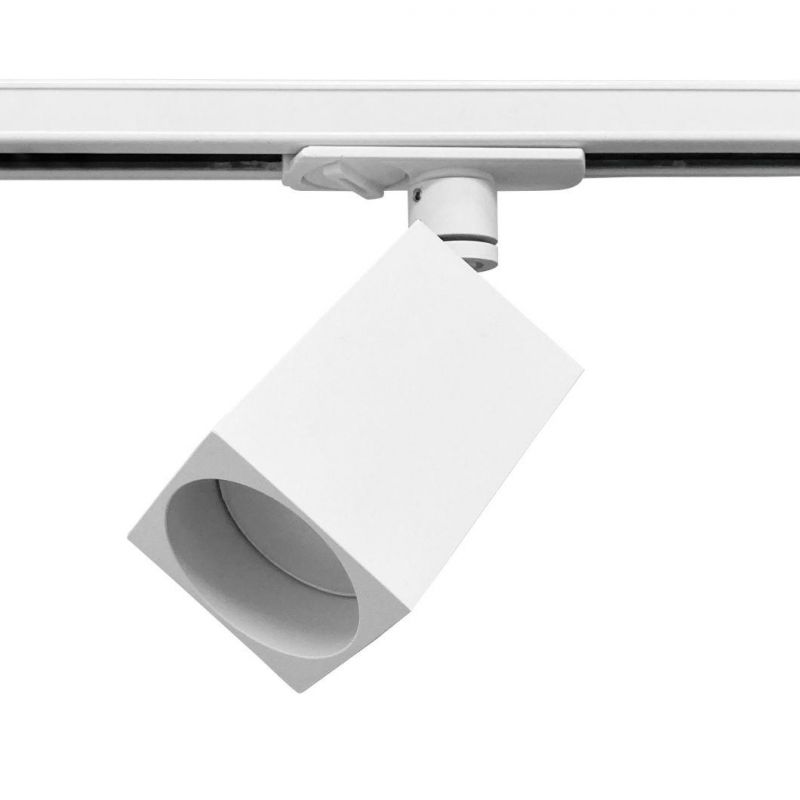 Black/White Color Aluminum Adjustable Beam Angle GU10 Square Shape Track Light for Shop/Hotel
