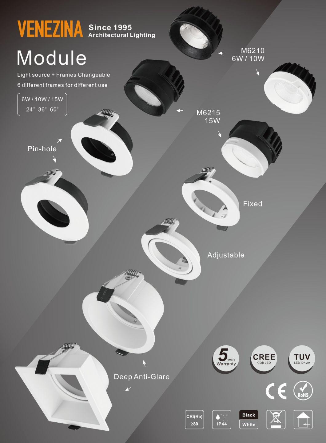 COB LED Downlight Anti-Glare LED Adjustable Down Light Round Downlights Lamps