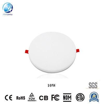 Super Bright OEM Smart Dimmable RoHS IP44 Ultra Slim Recessed Surface Mounted Frameless Round LED Panel Light 10W Ceiling Panel Light