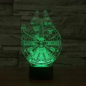 Cool 3D Illusion Star War Millennium Falcon Office Desk Lamp