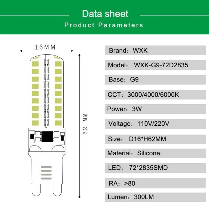 LED Lamp G4 G9 220V 5W 7W Mini LED G9 Bulb Lamp Silicone Crystal High Power High Transmittance 360 Degree Spot Light