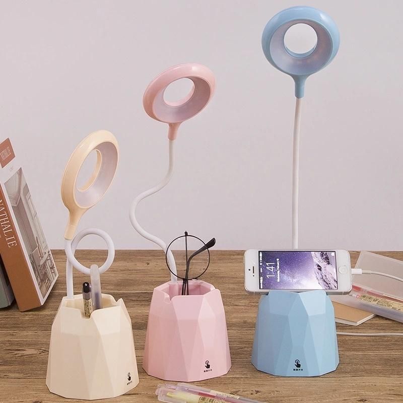 Charging LED Table Lamp Creative Book Light Pen Holder