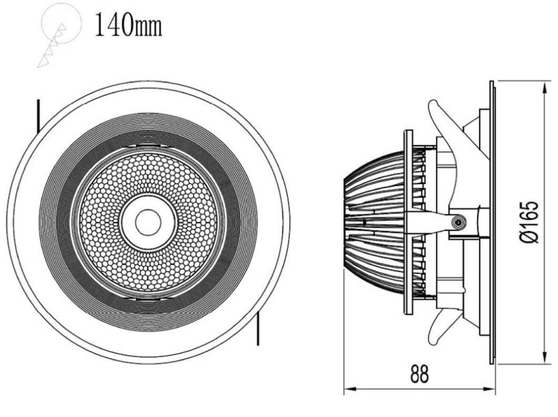 New Design Top Quality Indoor Aluminum Round Ceiling Adjustable 12W 15W 18W Dimmable COB Recessed LED Spotlight