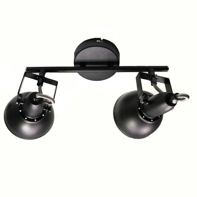 Modern Ceiling Light, Retro/Vintage Design, 2 Rotatable Spotlights, Metall Black-Gold Look, E14, IP20, Max: 40 Watt