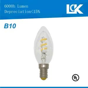 4.5W 500lm B10 E12 New Dimmable Spiral Filament Bulb LED Light