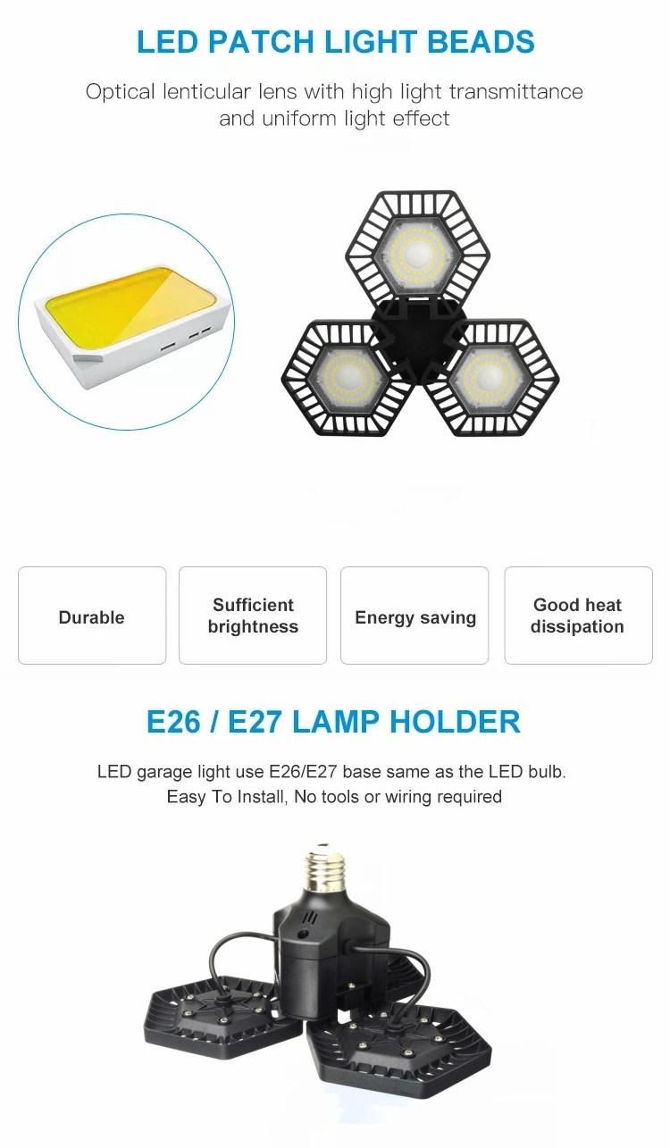 4 Adjustable Panels 80W LED Shop Light for Basement