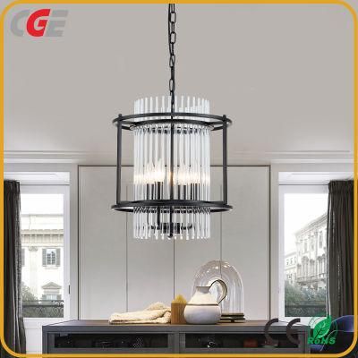 Farmhouse Decoration Luxury Black Metal Glass Round Contemporary Lighting Pendant for Home Hotel