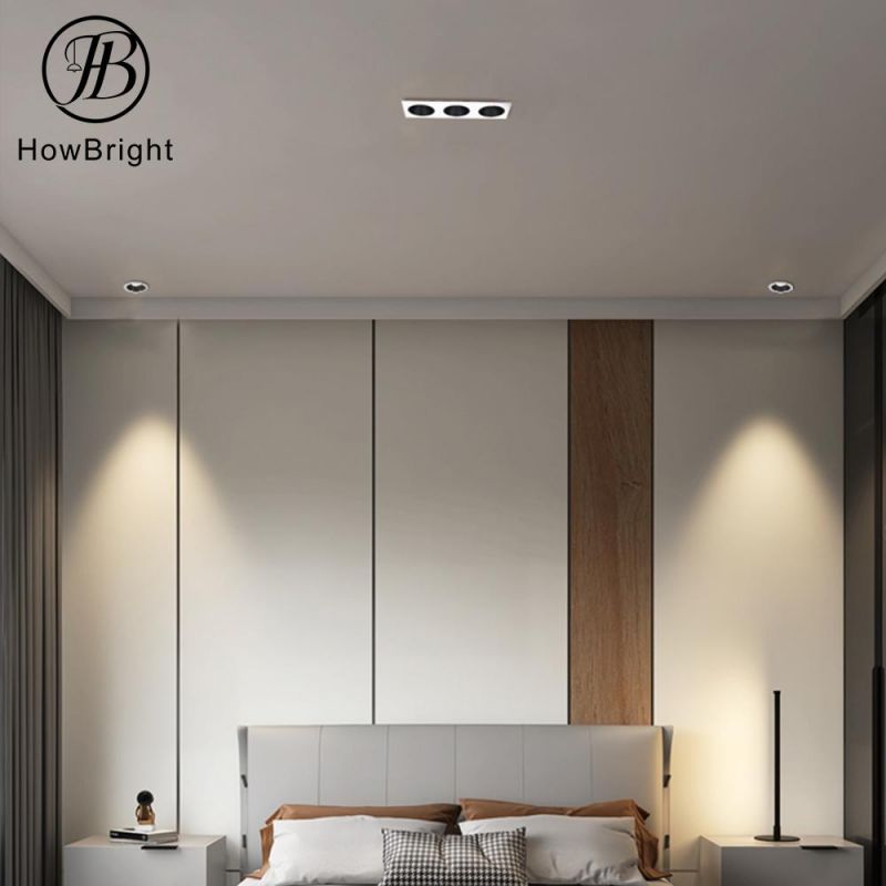 3*14W IP20 Recessed Three Heads COB Downlight for Hotel/Project