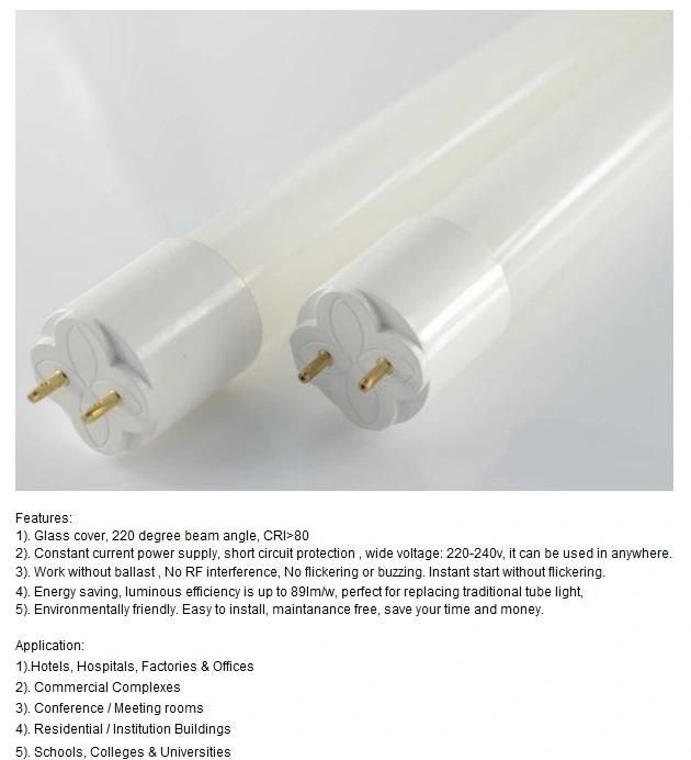 18W T8 G13 LED Glass Tube with Ce SAA