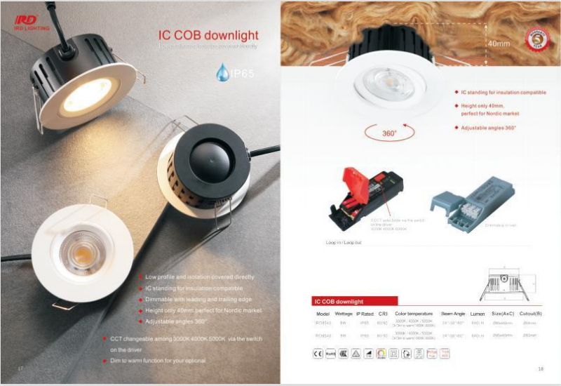 Nordic Style IC Cover COB Dim to Warm Recessed LED Downlight