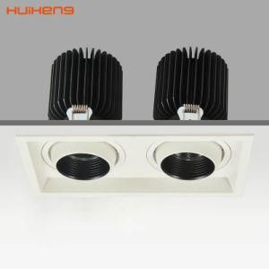Ce RoHS 30W*2 Square Grille Square COB Double LED Downlight