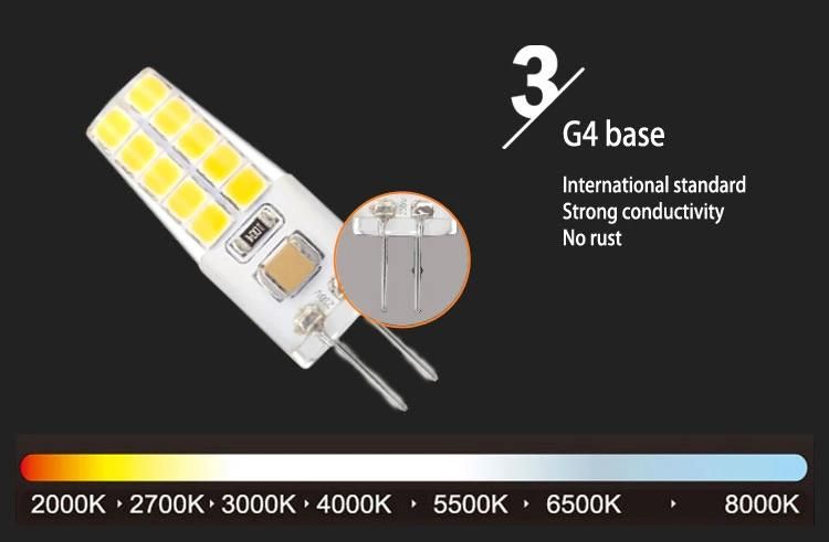 High Voltage G4 LED 220V Bulb 2835 20LED 2W for Chandelier Bulb