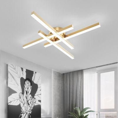 Modern Design Creative Lines Black Metal LED Ceiling Mounted Home Ceiling Light Lamps Lighting