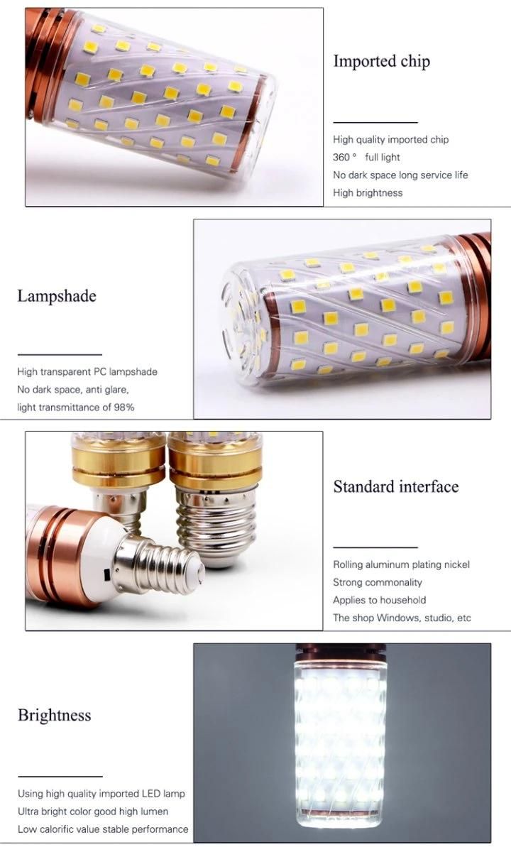 Wholesale Factory Home Lighting LED Corn Bulbs E27 E14 B22 Base Type 12W Energy Saving LED Light Bulbs E27