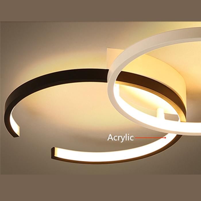 Modern Flush Mount LED Ceiling Lighting Light with White PVC Shade, for Living Room, Bedroom, Office and More