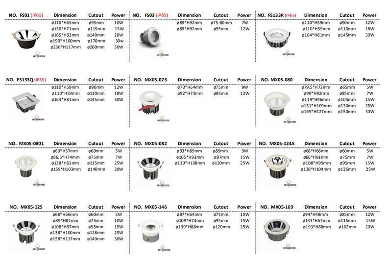Wholesale Price Adjustable High Power LED Downlight 30W 35W 40W Spot Light for Hotel Projector