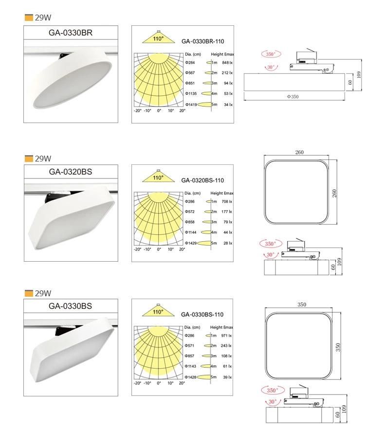 25W Commercial LED Light Spot Lighting Fixtures SMD LED Track Light