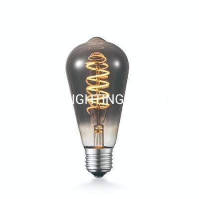 Dimmable St64 Drop Spiral Filament Glass LED Light Bulb