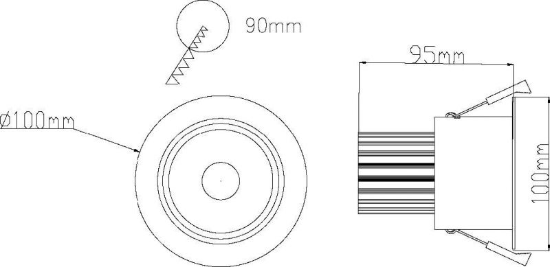 New Style Adjustable Zoom Light 20W LED Recessed Down Light COB 15/24D Wall Washer Downlight LED Down Light LED Light