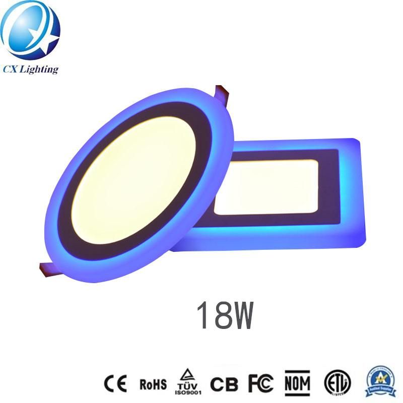 Round LED Panel Light Recessed Double Color LED Panel 18W