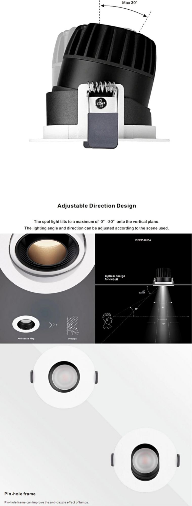 R6902 6W LED Downlight Anti-Glare Recessed Engineering Light