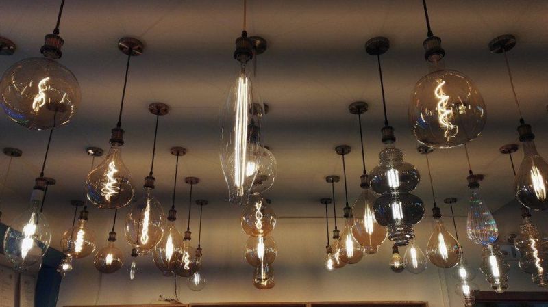 Giant Special Shape Decorative Amber Clear Smoke Irregular Glass LED Filament Light Bulb