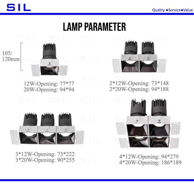 Super Bright Hotel Down Light CREE Osram COB CE RoHS Approved 3X12W 36W Ceiling LED Spot Light