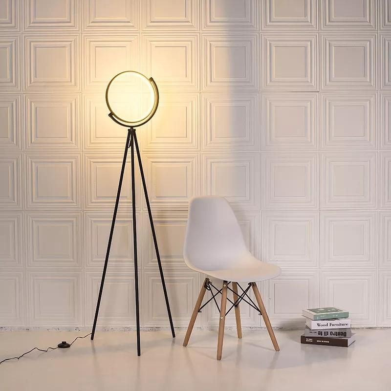 Modern Amazon Hot Selling Living Room Floor Light Decorative Circle Tripod Round LED Floor Lamp