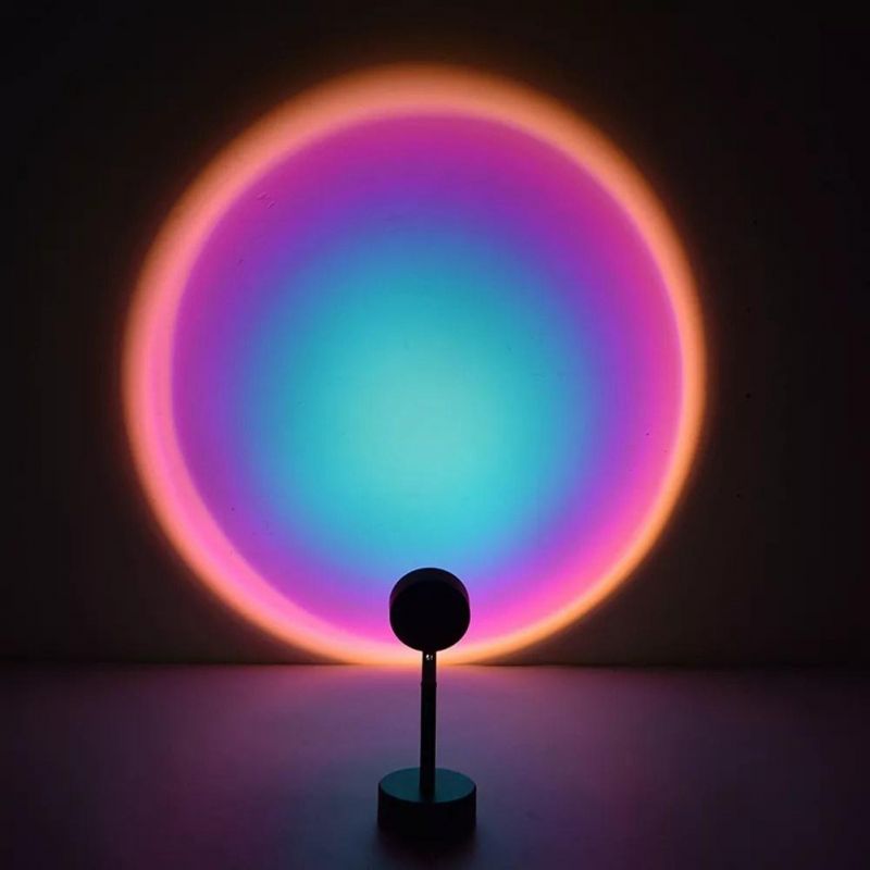 Shopify Service--Night Light Projector LED Lamp, USB Rotation Rainbow Projection Lamp Romantic LED Light Sunset Night Light for Home Party Decor