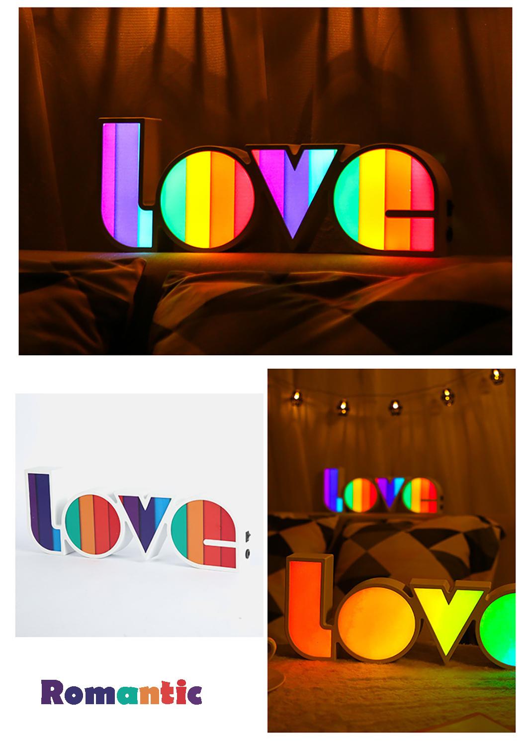 Love Sign LED Table Night Light for Bedroom Party Wedding Decor