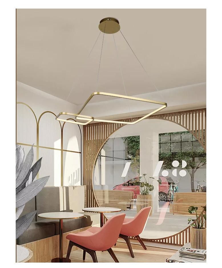 Modern Simple Square Home Office Ceiling Art Decor LED 16W Chandeliers Pendant Light
