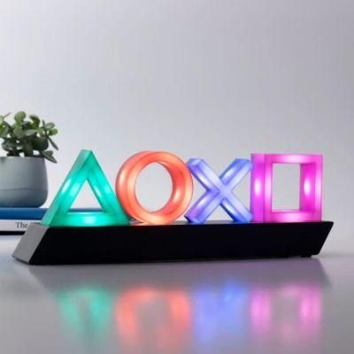 Fashionable Ornamental Sparkling LED PS4 Icon Light Decoration Accessories