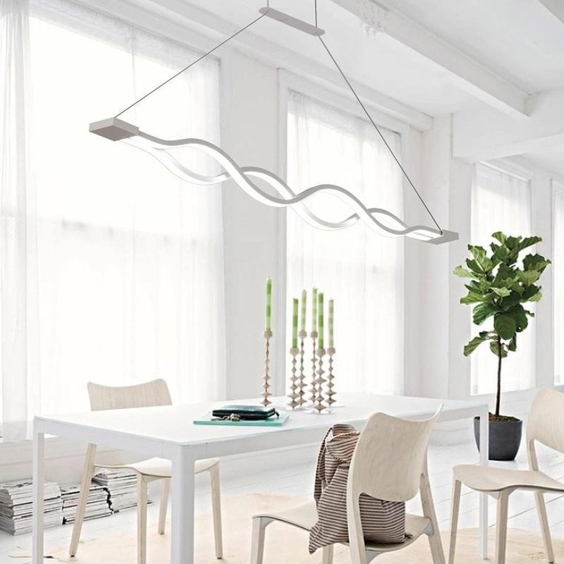 Wave Shape Postmodern Bar LED pendant Lamp for Exhibition Hall